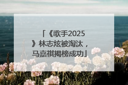 《歌手2025》林志炫被淘汰，马嘉祺揭榜成功