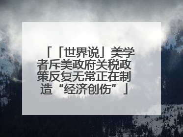 「世界说」美学者斥美政府关税政策反复无常正在制造“经济创伤”