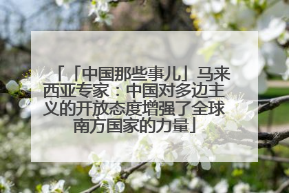 「中国那些事儿」马来西亚专家：中国对多边主义的开放态度增强了全球南方国家的力量