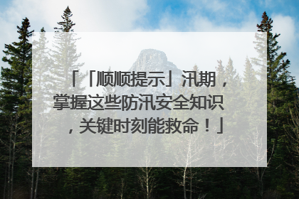 「顺顺提示」汛期，掌握这些防汛安全知识，关键时刻能救命！