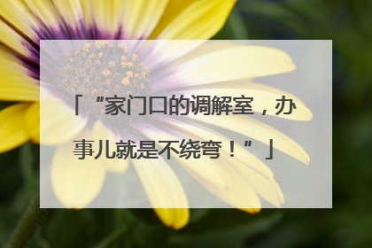“家门口的调解室，办事儿就是不绕弯！”