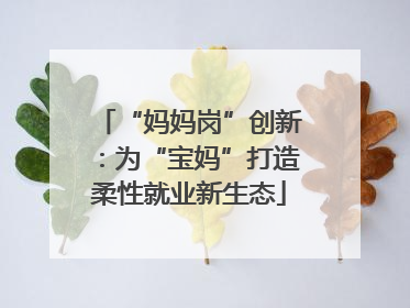 “妈妈岗”创新：为“宝妈”打造柔性就业新生态