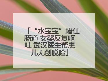 “水宝宝”堵住肠道 女婴反复呕吐 武汉医生帮患儿无创脱险