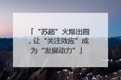 “苏超”火爆出圈，让“关注效应”成为“发展动力”