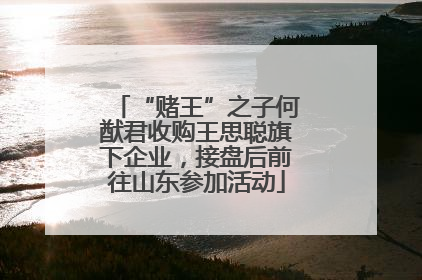 “赌王”之子何猷君收购王思聪旗下企业，接盘后前往山东参加活动