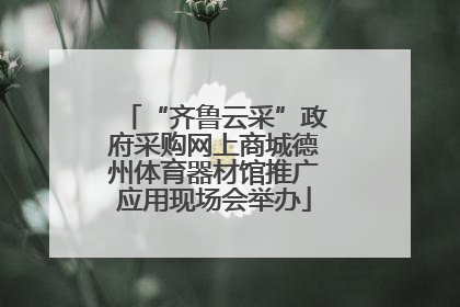 “齐鲁云采”政府采购网上商城德州体育器材馆推广应用现场会举办