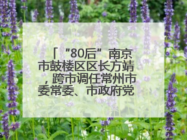 “80后”南京市鼓楼区区长方靖，跨市调任常州市委常委、市政府党组成员