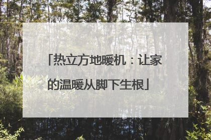 热立方地暖机：让家的温暖从脚下生根
