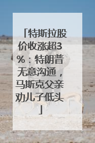 特斯拉股价收涨超3%：特朗普无意沟通，马斯克父亲劝儿子低头
