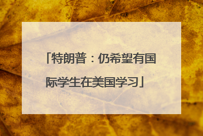 特朗普：仍希望有国际学生在美国学习