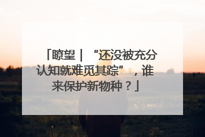 瞭望｜“还没被充分认知就难觅其踪”，谁来保护新物种？