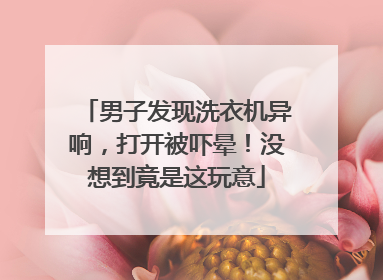 男子发现洗衣机异响，打开被吓晕！没想到竟是这玩意