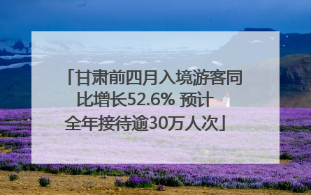 甘肃前四月入境游客同比增长52.6% 预计全年接待逾30万人次