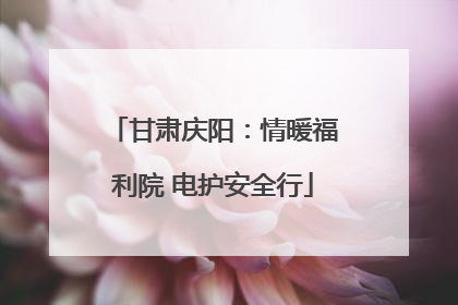 甘肃庆阳：情暖福利院 电护安全行