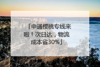 申通樱桃专线来啦！次日达，物流成本省30%