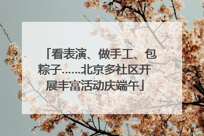 看表演、做手工、包粽子……北京多社区开展丰富活动庆端午