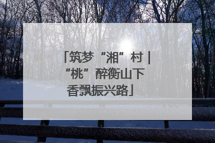 筑梦“湘”村｜“桃”醉衡山下 香飘振兴路