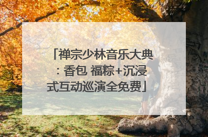 禅宗少林音乐大典：香包 福粽+沉浸式互动巡演全免费