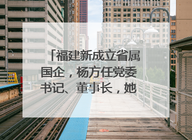 福建新成立省属国企，杨方任党委书记、董事长，她曾任宁德市委副书记｜张田怡已任县委副书记、县政府党组书记
