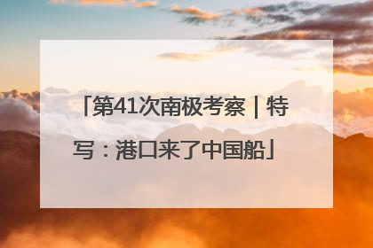 第41次南极考察｜特写：港口来了中国船