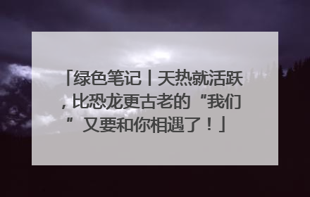 绿色笔记丨天热就活跃，比恐龙更古老的“我们”又要和你相遇了！