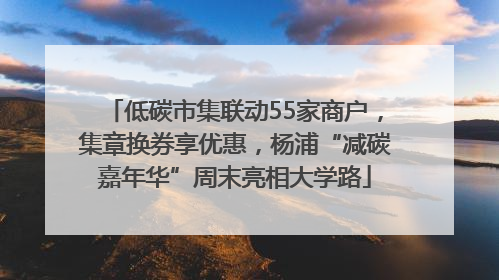 低碳市集联动55家商户，集章换券享优惠，杨浦“减碳嘉年华”周末亮相大学路