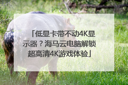 低显卡带不动4K显示器？海马云电脑解锁超高清4K游戏体验