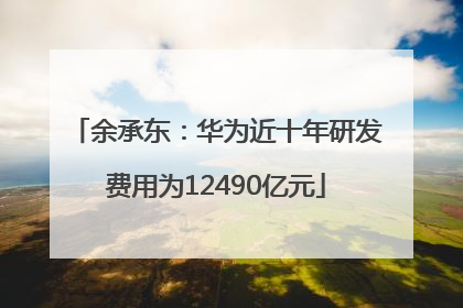 余承东：华为近十年研发费用为12490亿元