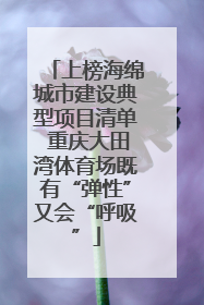 上榜海绵城市建设典型项目清单 重庆大田湾体育场既有“弹性”又会“呼吸”