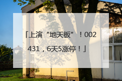 上演“地天板”！002431，6天5涨停！