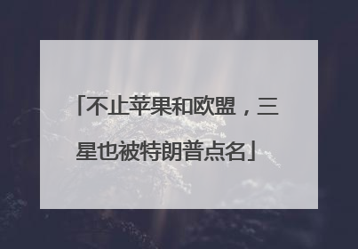 不止苹果和欧盟，三星也被特朗普点名