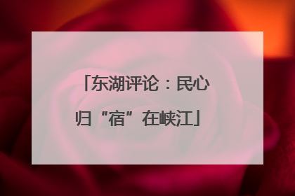 东湖评论：民心归“宿”在峡江