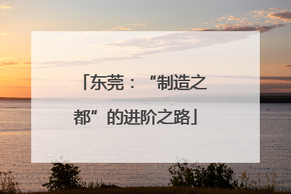 东莞：“制造之都”的进阶之路