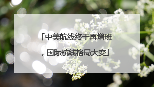 中美航线终于再增班，国际航线格局大变