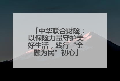 中华联合财险：以保险力量守护美好生活，践行“金融为民”初心