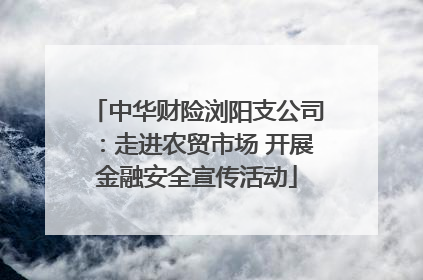 中华财险浏阳支公司：走进农贸市场 开展金融安全宣传活动