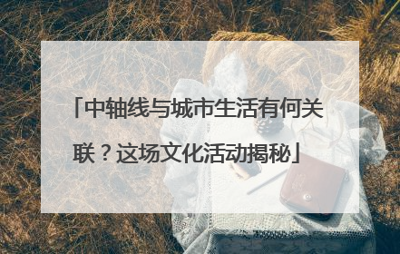 中轴线与城市生活有何关联？这场文化活动揭秘
