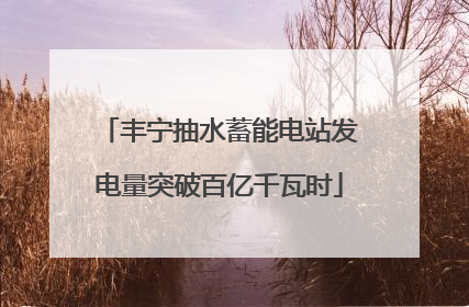 丰宁抽水蓄能电站发电量突破百亿千瓦时