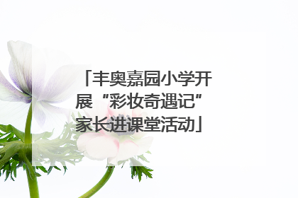 丰奥嘉园小学开展“彩妆奇遇记”家长进课堂活动
