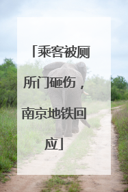 乘客被厕所门砸伤，南京地铁回应