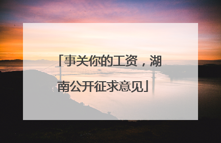 事关你的工资，湖南公开征求意见