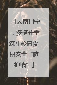 云南昌宁：多措并举筑牢校园食品安全“防护墙”