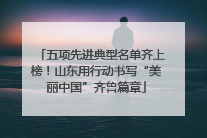五项先进典型名单齐上榜！山东用行动书写“美丽中国”齐鲁篇章