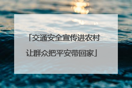 交通安全宣传进农村 让群众把平安带回家