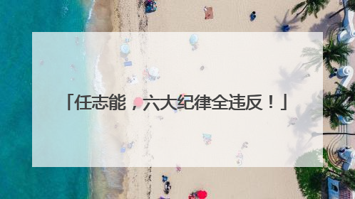 任志能，六大纪律全违反！