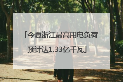 今夏浙江最高用电负荷预计达1.33亿千瓦