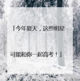 今年夏天，这些明星可能和你一起高考！