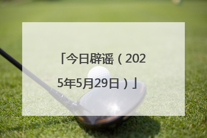 今日辟谣（2025年5月29日）