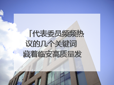 代表委员频频热议的几个关键词 藏着临安高质量发展的密码