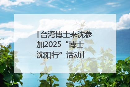 台湾博士来沈参加2025“博士沈阳行”活动